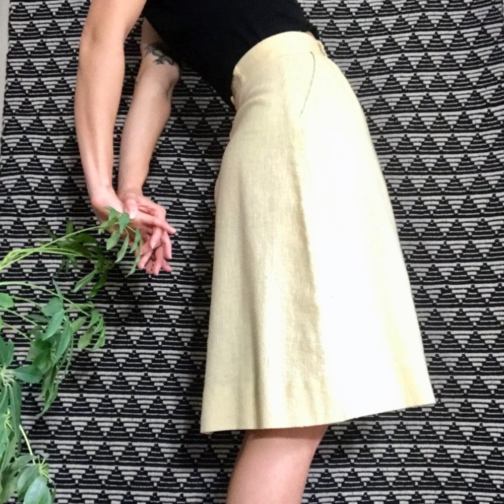 vtg Linen A-line skirt - Picture 2 of 14